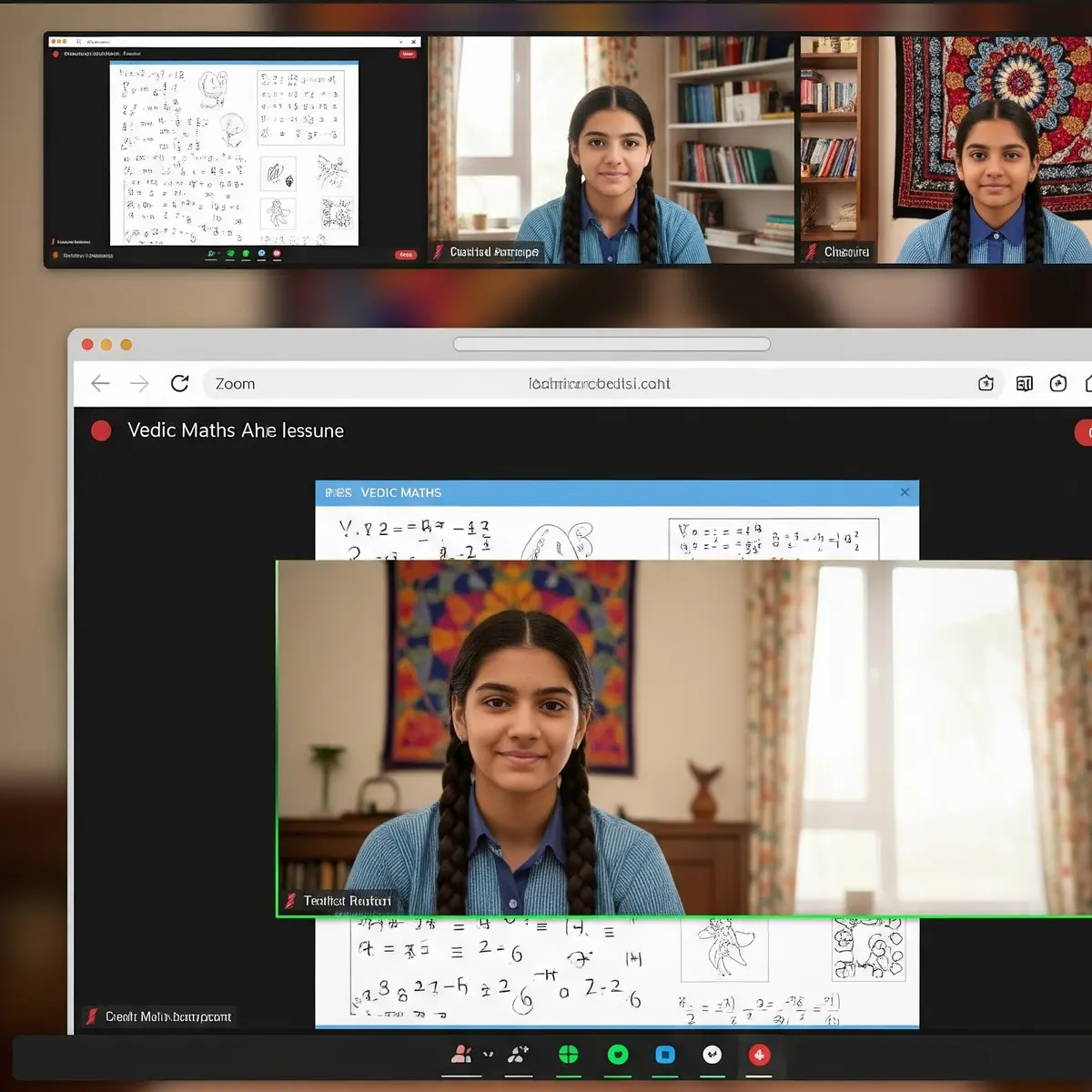 Class 10 student solving advanced equations using Vedic Maths techniques