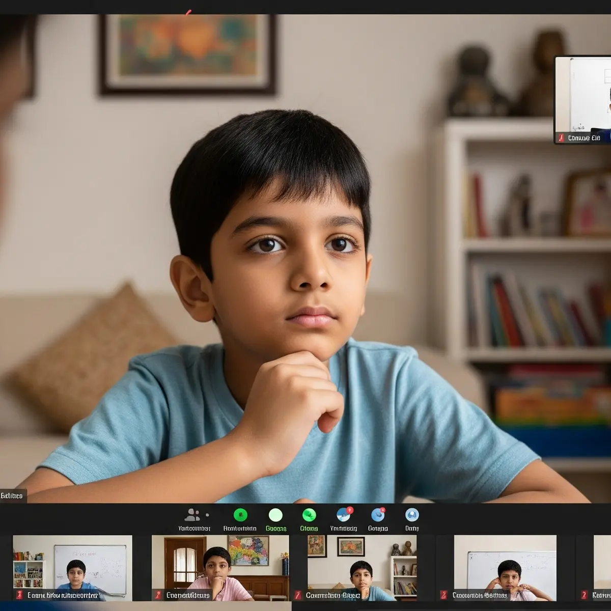 Young student engaged in online Vedic maths learning